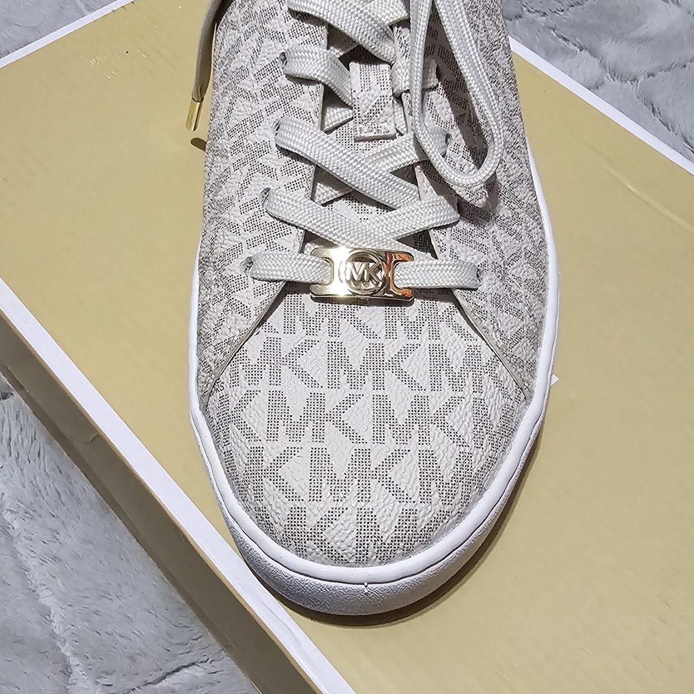 Michael Kors Monogram Sneakers with Gold Detail